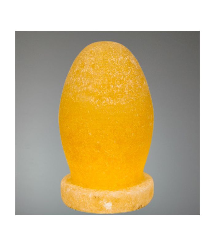 Eier-Salzlampe mit Salzsteinsockel