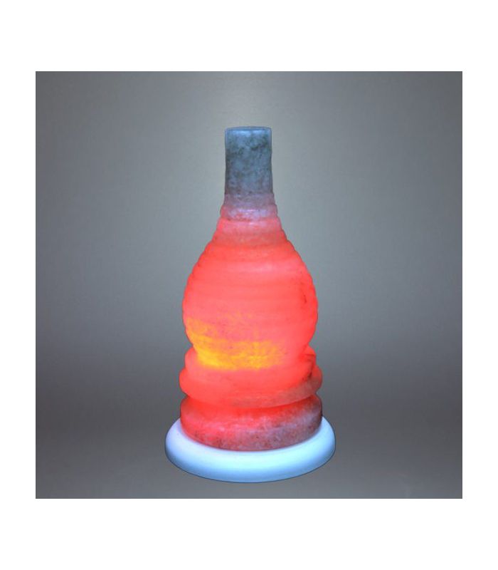 Geschwungene Salzkristalllampe in Gaslampenform