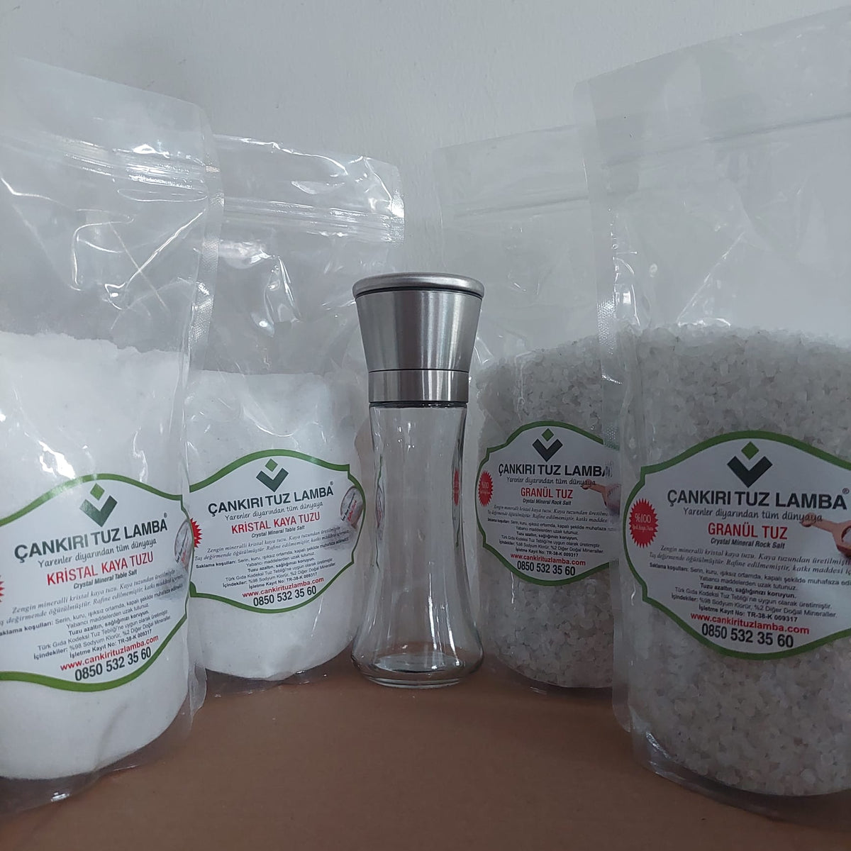 Grobes Kristallsalz für den Tisch, fein, 1 kg, wiederverschließbare Verpackung