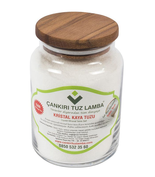 Çankırı Rock Salt Net 1000 Gr Large Wooden Lid Jar