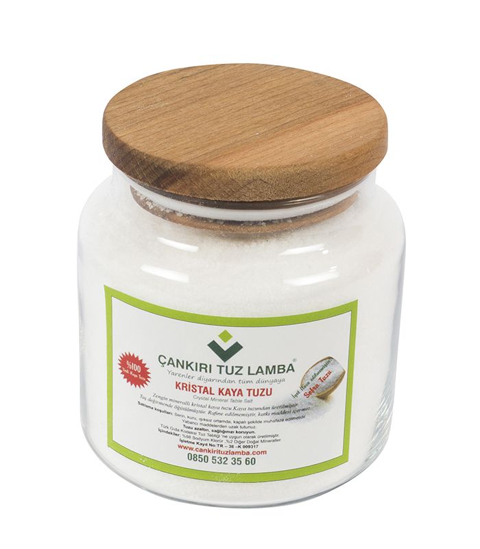 Speisesalz Çankırı Salz Netto 500 Gr Glas mit Holzdeckel, mittelgroß