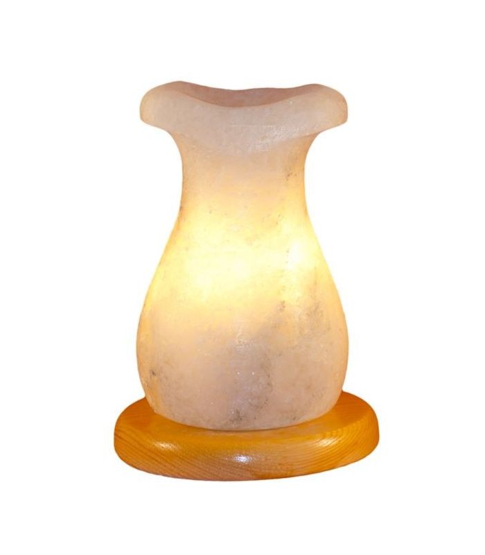 Salzlampe mit schmalhalsiger Vase