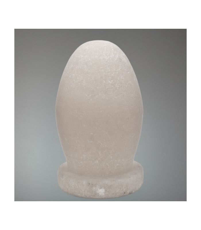 Eier-Salzlampe mit Salzsteinsockel