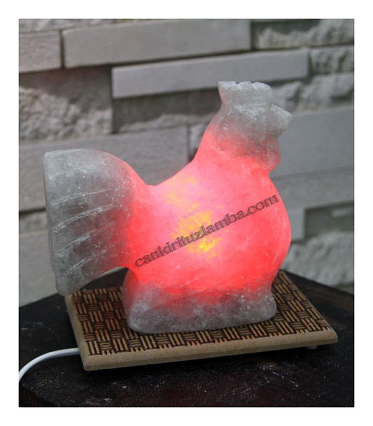Red Light Rooster Salt Lamp