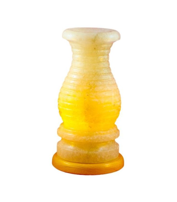 Gebogene lange Vasen-Salzlampe