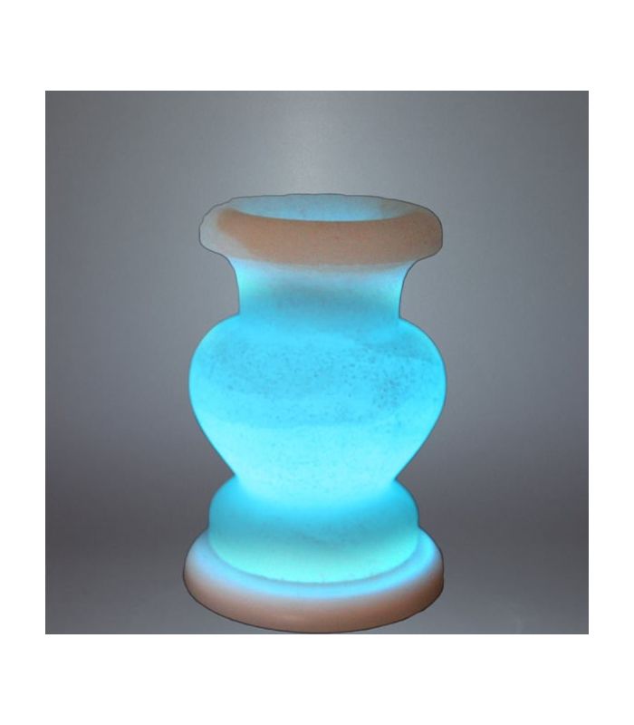 Blaue Vase Salzlampe