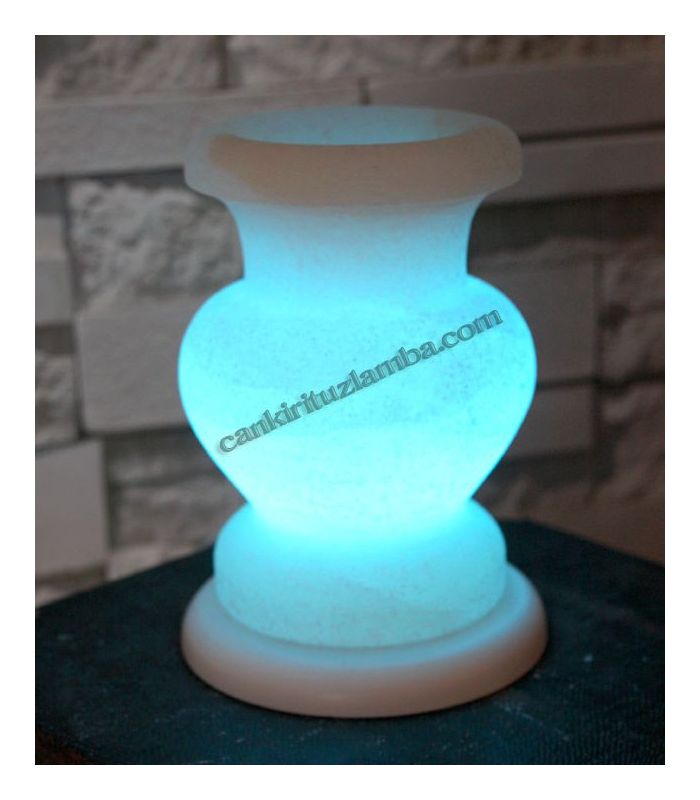 Blaue Vase Salzlampe