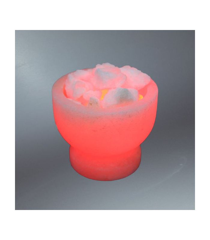 Pembe Işıklı Tuz Çanağı Lambası