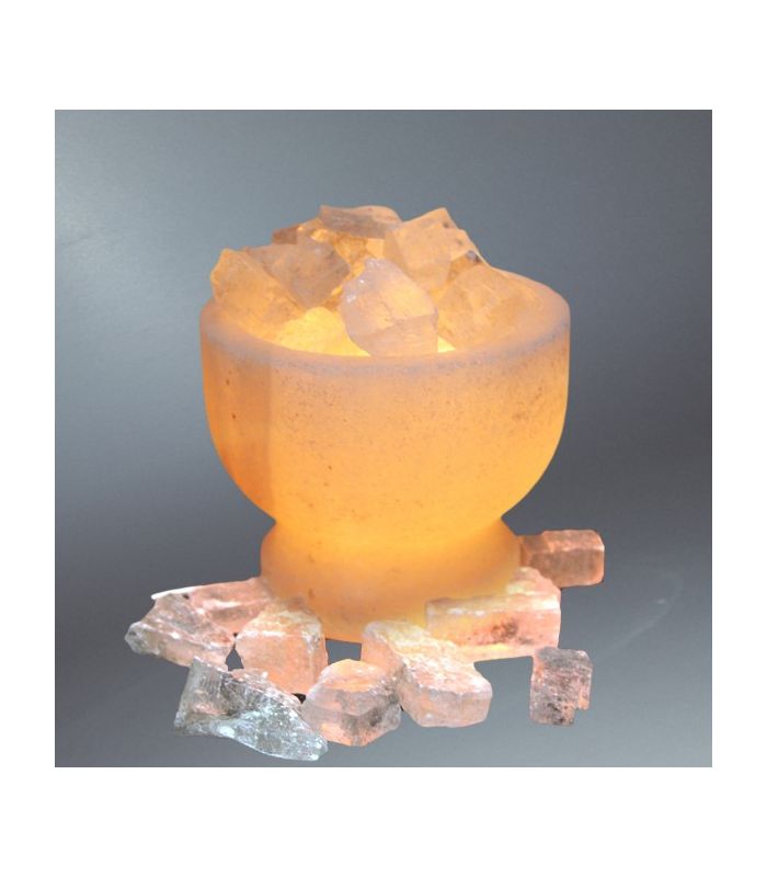 Sarı Kristal Sole Parçacıklı Çanak Tuz Lambası