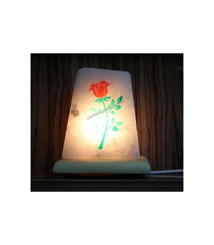 Salzlampe mit Knospenrosenmuster