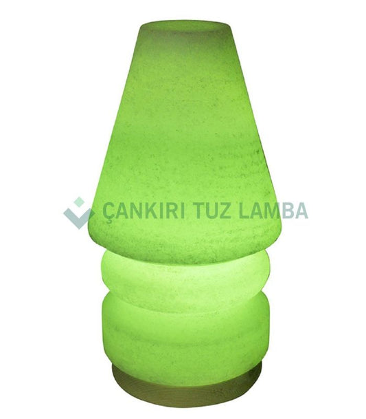 Green Lampshade Çankırı Salt Lamp – Model 2